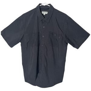 Orvis Mens Short Sleeve Shirt Size L Gray Button Up Collar Pockets Casual